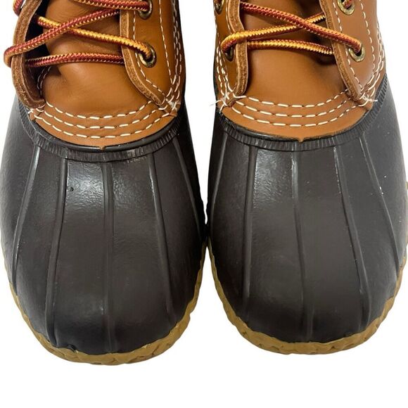 LL Bean Duck Brown Duck Rain Boots Size 6 Waterproof Leather Made in USA - Picture 5 of 15